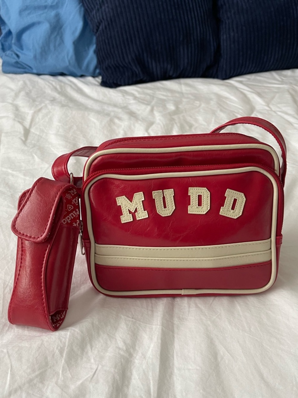 Mudd Red Crossbody Bag with Cream Accents